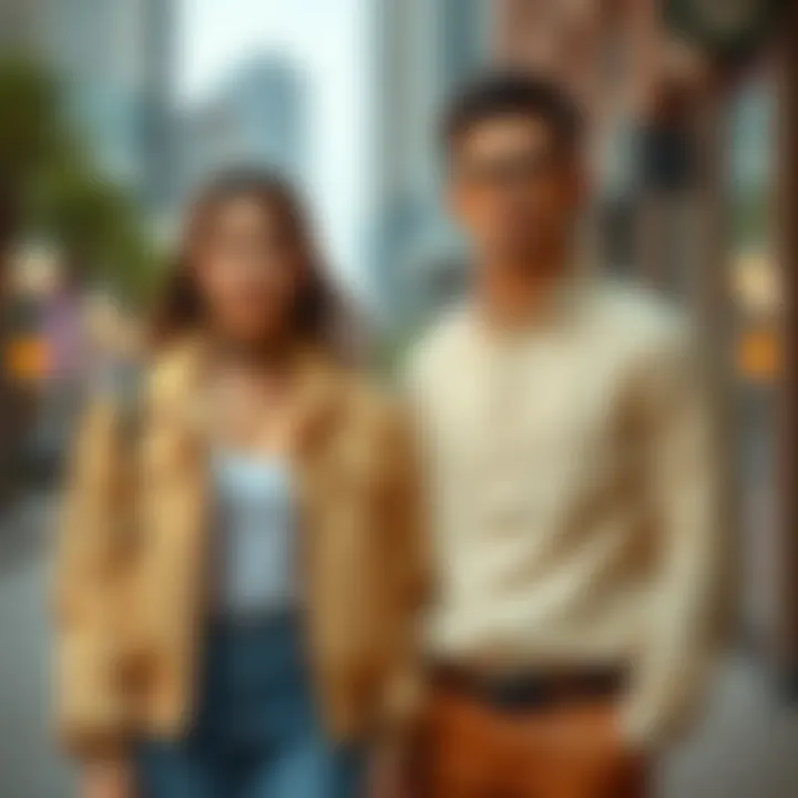 Matching outfits highlighting couple dynamics