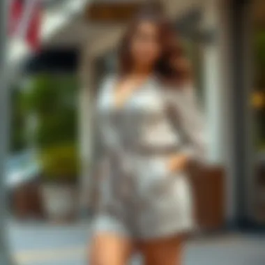 Stylish curvy romper styled for a casual outing