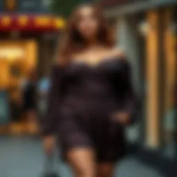 Elegant curvy romper displayed on a model