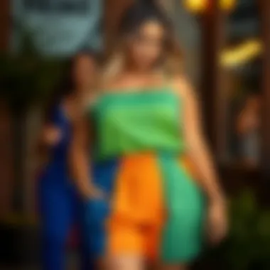 Trendy color palette for curvy romper designs