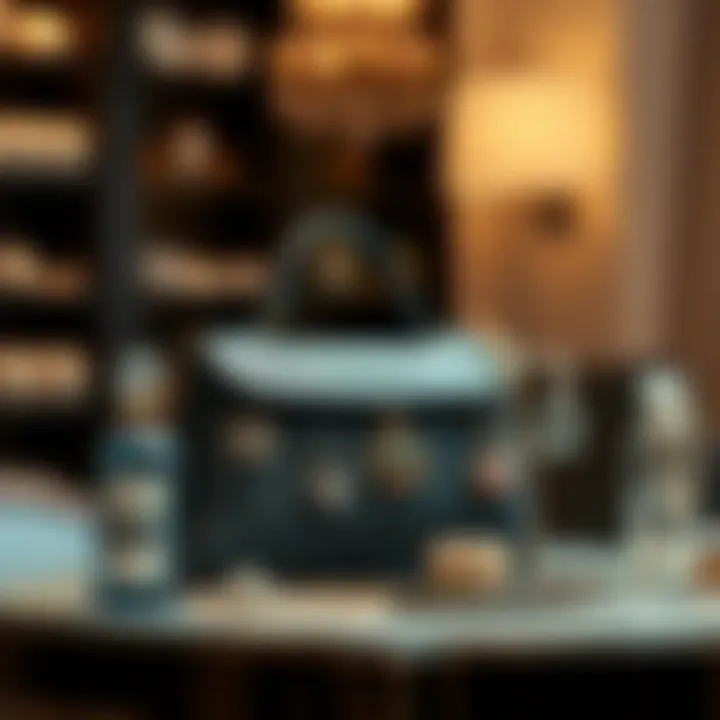 Elegant jewelry holder bag displayed in a chic setting