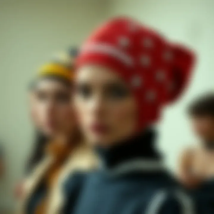 A historical timeline showcasing different styles of head underwear throughout the decades