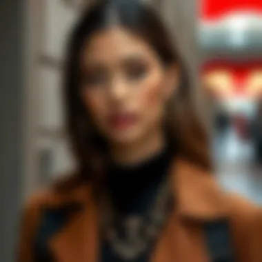 Stylish model showcasing a three-piece jewellery set with casual attire