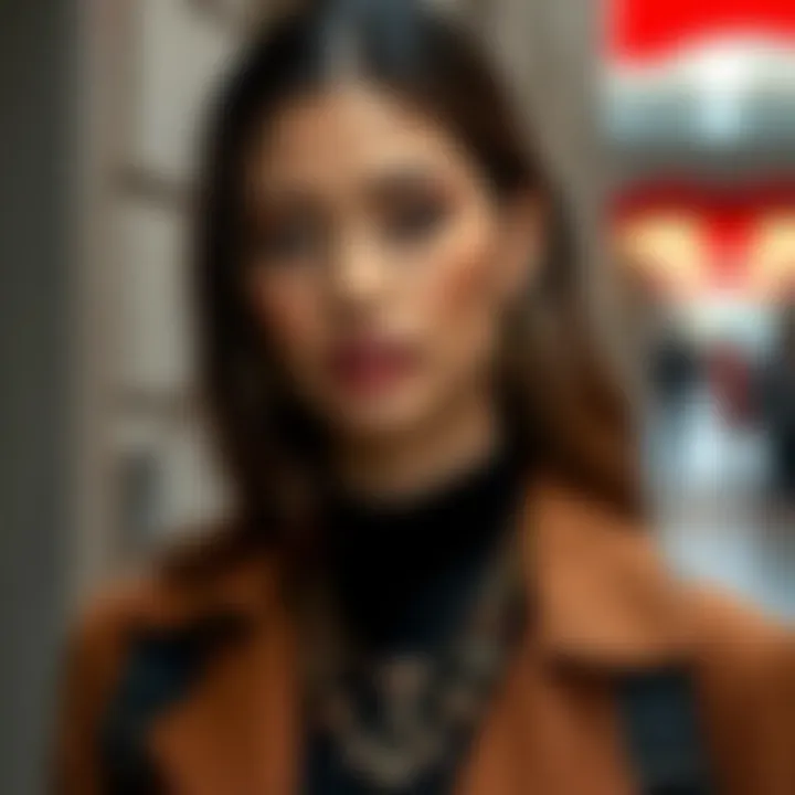 Stylish model showcasing a three-piece jewellery set with casual attire