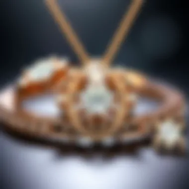 Close-up of intricate design elements in a jewellery set