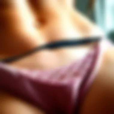 Luxurious Fabrics in Fantasy Thong Fashion Close-up of luxurious fabrics used in fantasy thong creation