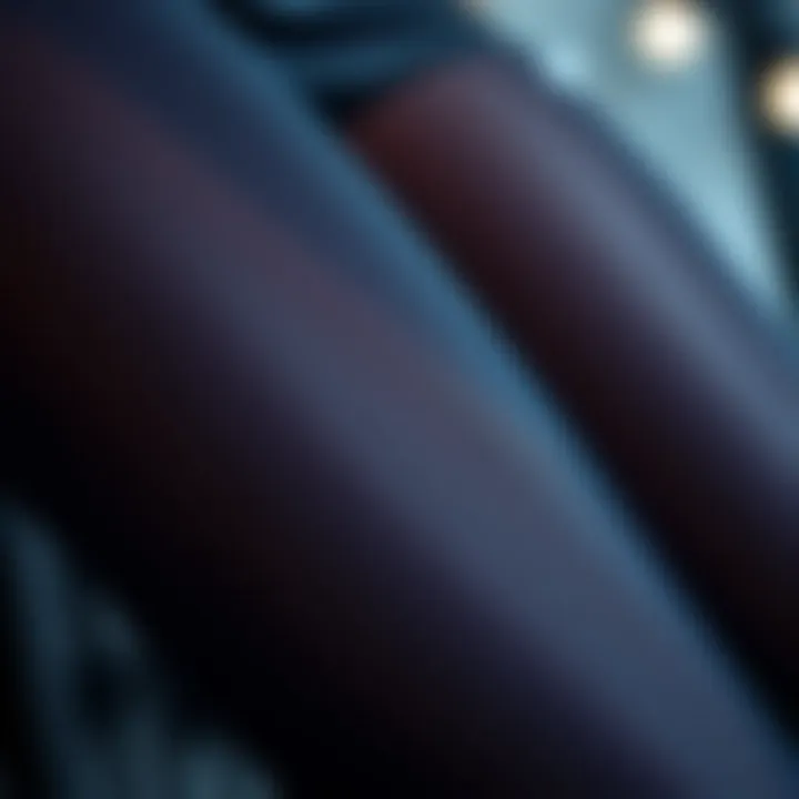 Close-up of fabric technology in see-through leggings