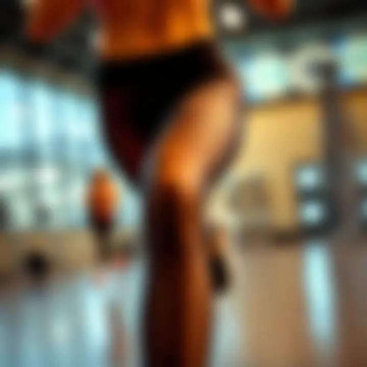 Contextual usage of see-through leggings in fitness