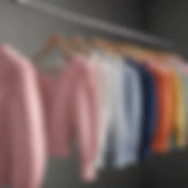 An array of color options for the one shoulder puff sleeve bodysuit displayed on hangers