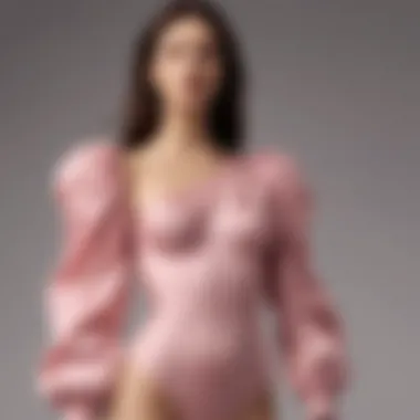 An eco-friendly fabric label associated with the one shoulder puff sleeve bodysuit, representing sustainable fashion