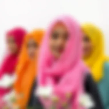 Diverse color palette of opaque chiffon hijabs