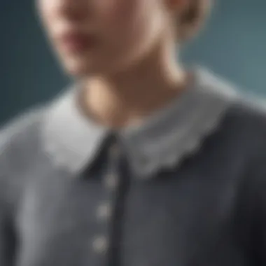 Intricate Design Elements of Peter Pan Collar Sweaters A close-up view of a beautifully designed Peter Pan collar sweater showcasing intricate stitching