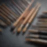A stunning array of various nail art paint brushes displaying different shapes and sizes.