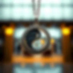 Artistic representation of a yin yang necklace design