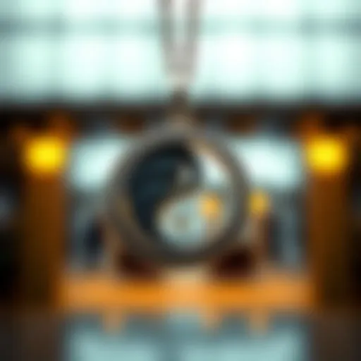 Artistic representation of a yin yang necklace design