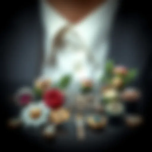 Elegant display of various memorial boutonniere pins
