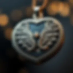 Elegant angel wings locket showcasing intricate craftsmanship.