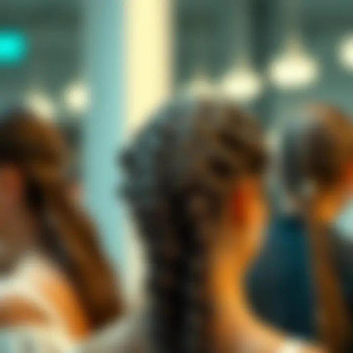 Artistic representation of the evolution of hair braiding techniques