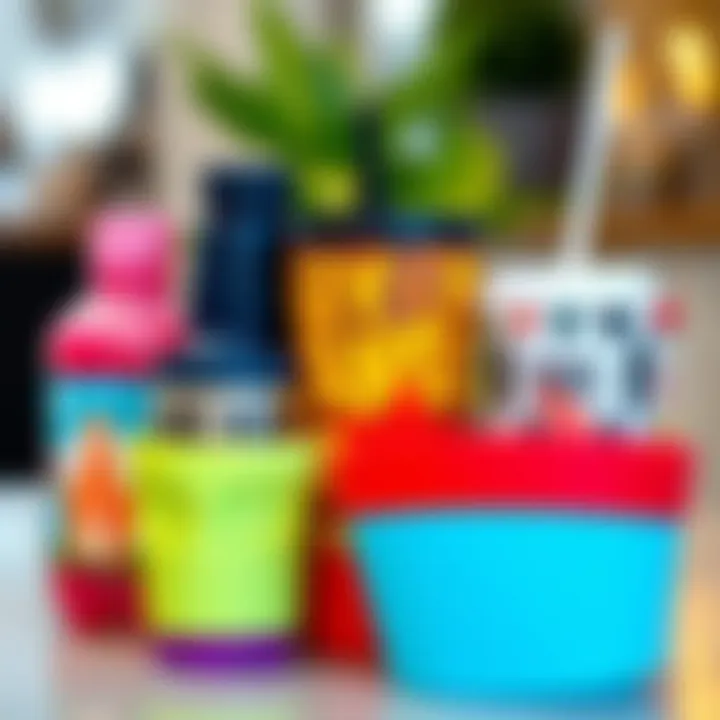 Group of diverse silicone drink covers showcasing design variety