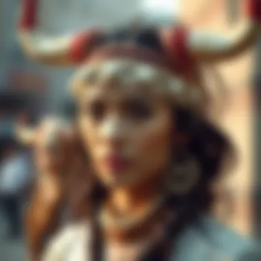 Cultural significance of bull horn headbands illustrated