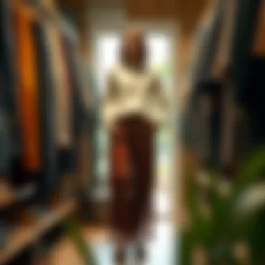 Sustainable fringe sweater pants set featured in a stylish wardrobe