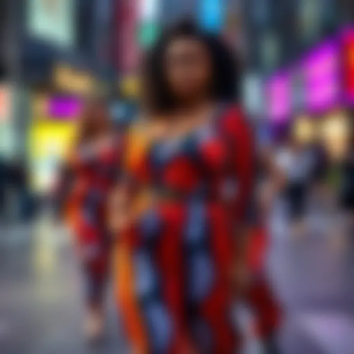 Stylish plus size unitard with bold patterns