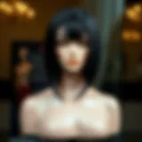 Elegant straight black lace front wig showcased on a mannequin