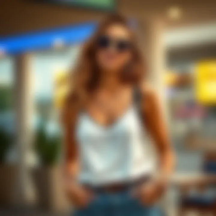 Casual daytime outfit featuring a lined cami