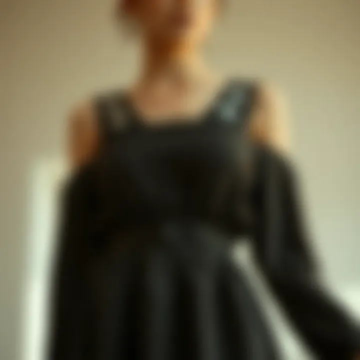 Sustainable materials used in panelled waist dress