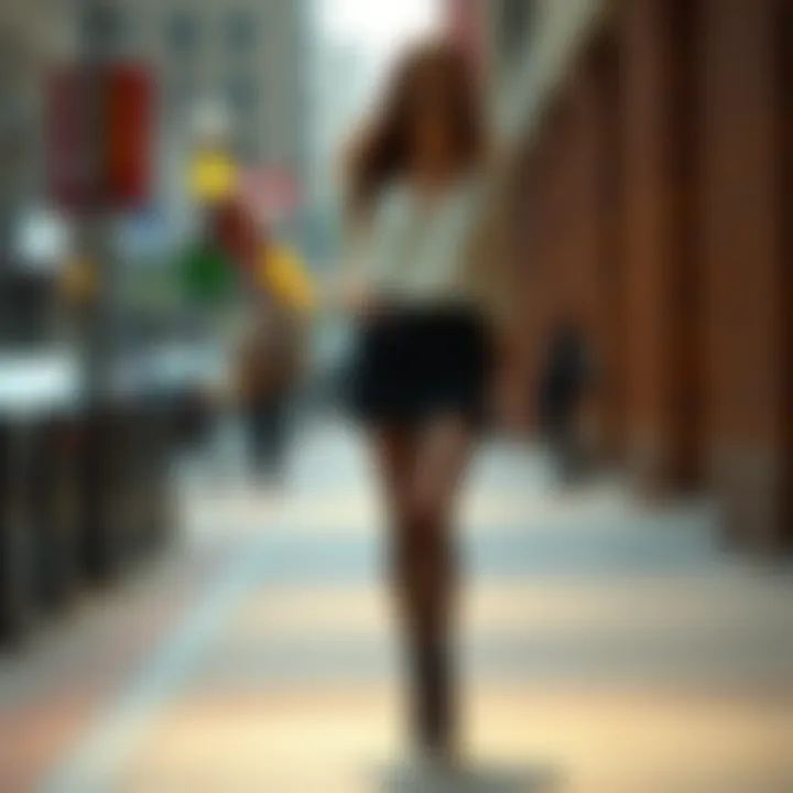 Stylish outfit pairing toeless fishnet tights with a chic dress