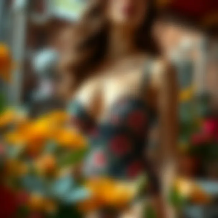 Floral Elegance in Crotchless Teddies Vibrant crotchless teddy adorned with floral patterns