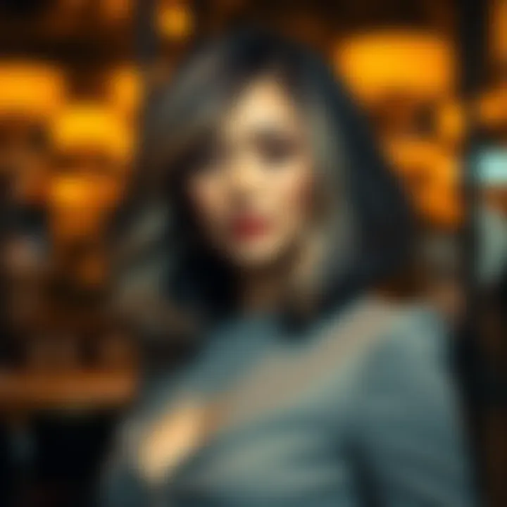 Transformative Wig Fashion An elegant woman confidently wearing a striking wig that transforms her look.