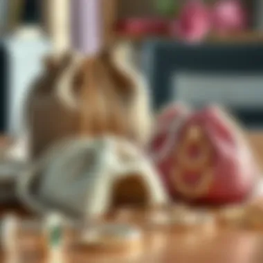 Variety of materials used in jewelry bags