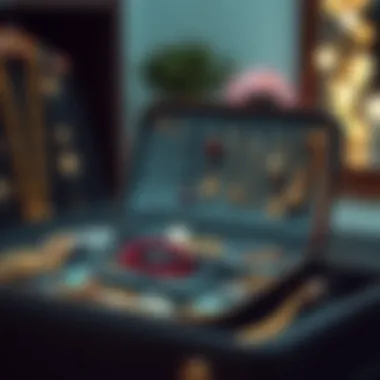 Organized small bag with compartments for jewelry