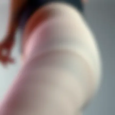 Innovative Fabric Technology in Thigh Shaper Leggings Close-up of the fabric texture and design technology used in thigh shaper leggings