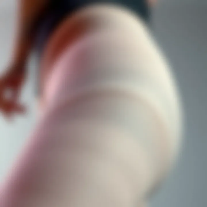 Innovative Fabric Technology in Thigh Shaper Leggings Close-up of the fabric texture and design technology used in thigh shaper leggings