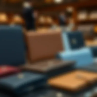 Diverse Materials in Foldable Wallets Elegant display of various foldable wallets in different materials