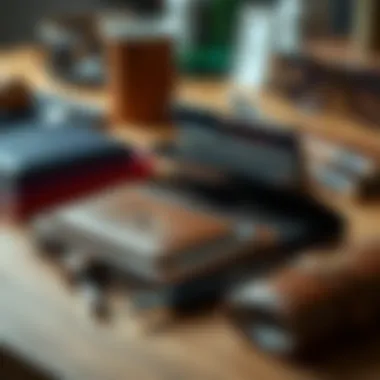 Organizational Features of Foldable Wallets Organizational features of a foldable wallet with accessories