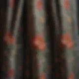 Elegant vintage embroidered curtain design showcasing intricate floral patterns