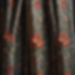 Elegant vintage embroidered curtain design showcasing intricate floral patterns