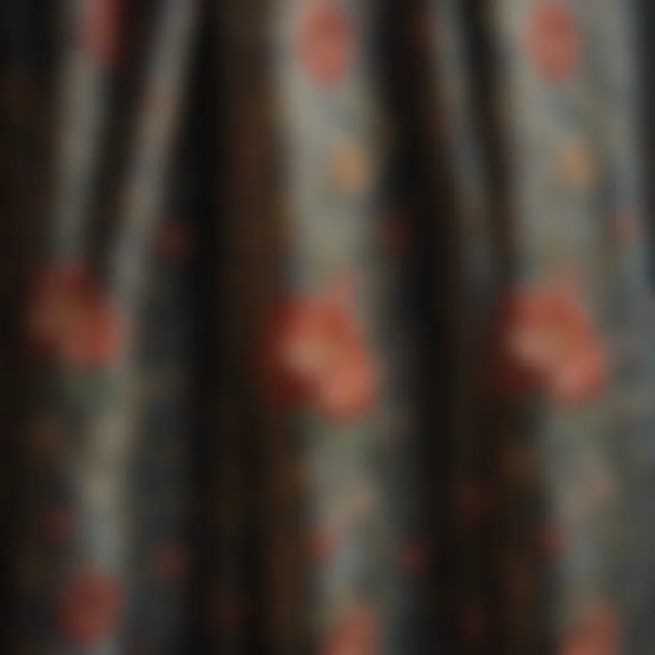 Elegant vintage embroidered curtain design showcasing intricate floral patterns