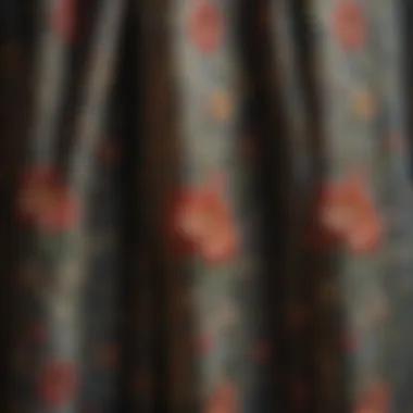 Intricate Floral Patterns in Vintage Embroidery Elegant vintage embroidered curtain design showcasing intricate floral patterns