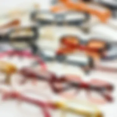 Diverse Styles and Colors of Vintage Square Eyeglasses An array of vintage square eyeglasses in various colors and styles