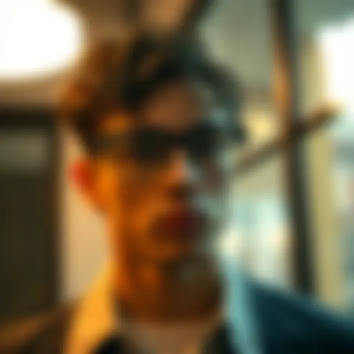 Contemporary Look with Vintage Square Eyeglasses A fashionable individual wearing vintage square eyeglasses in a contemporary setting