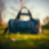 A sleek waterproof gym bag showcasing its compartment for shoes