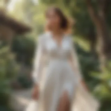 Outdoor Elegance in Summer Outdoor setting showcasing a white dress in summer