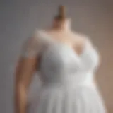 A stunning white plus size dress displayed on a mannequin