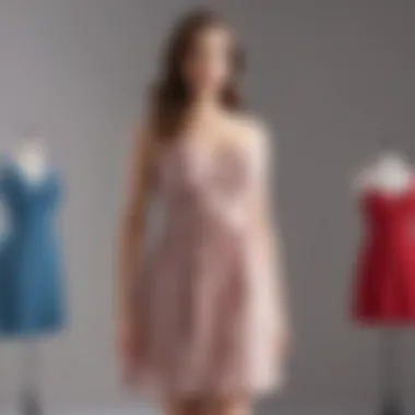 Elegant plus-size mini dress displayed on a mannequin