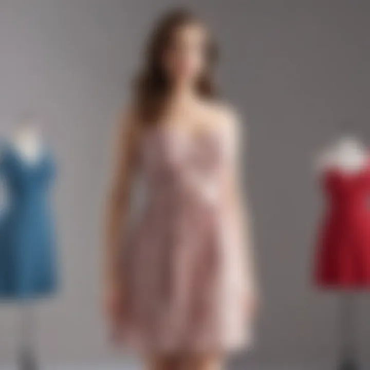 Elegant plus-size mini dress displayed on a mannequin