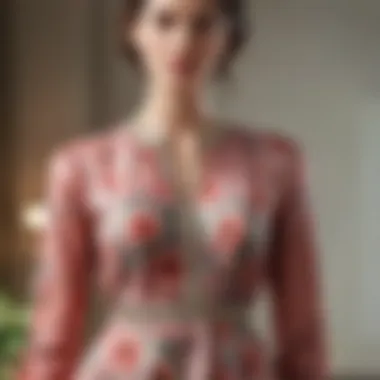 The Charm of Floral Tunics Elegant floral tunic top displayed on a mannequin